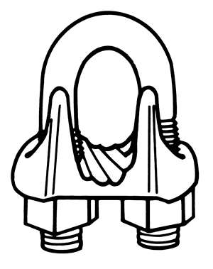3 wire rope clips drawing